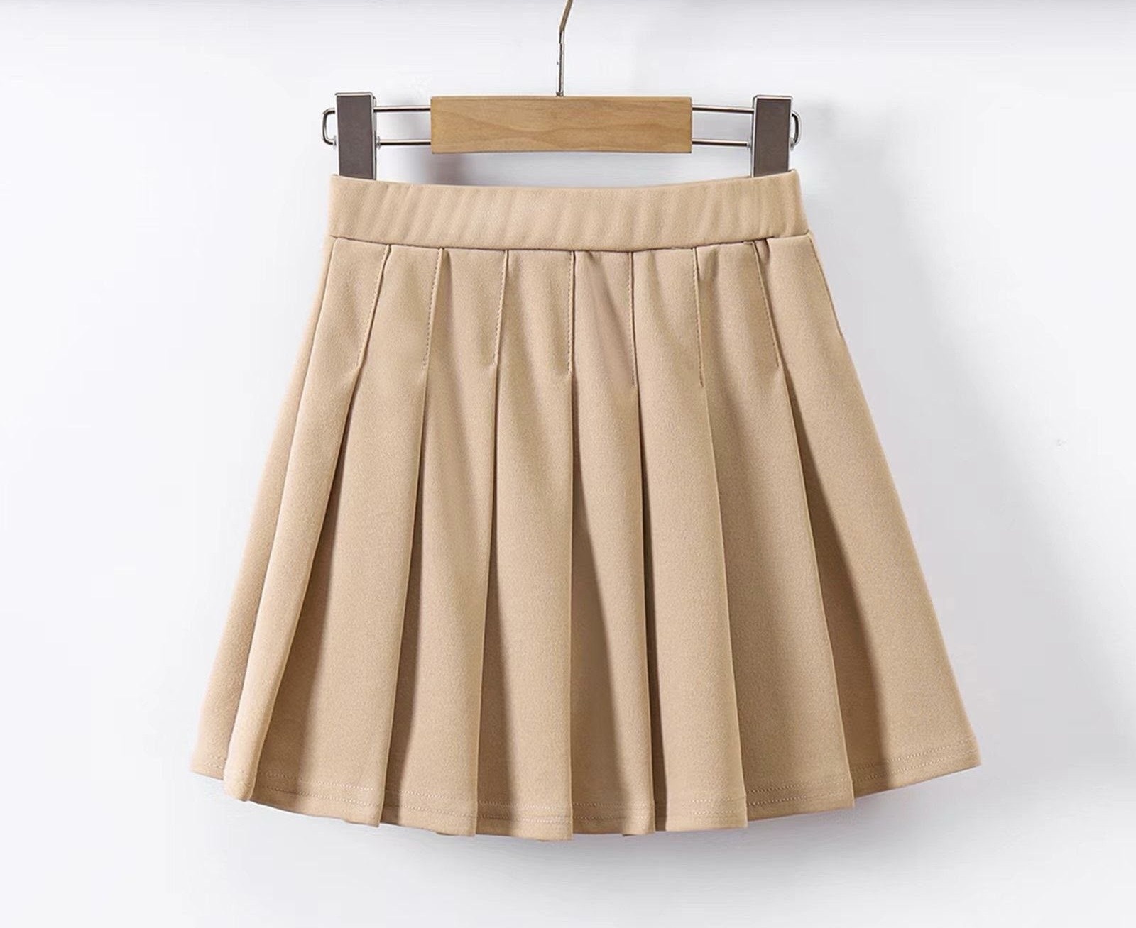 Classic Pleated Skirt – Camel
