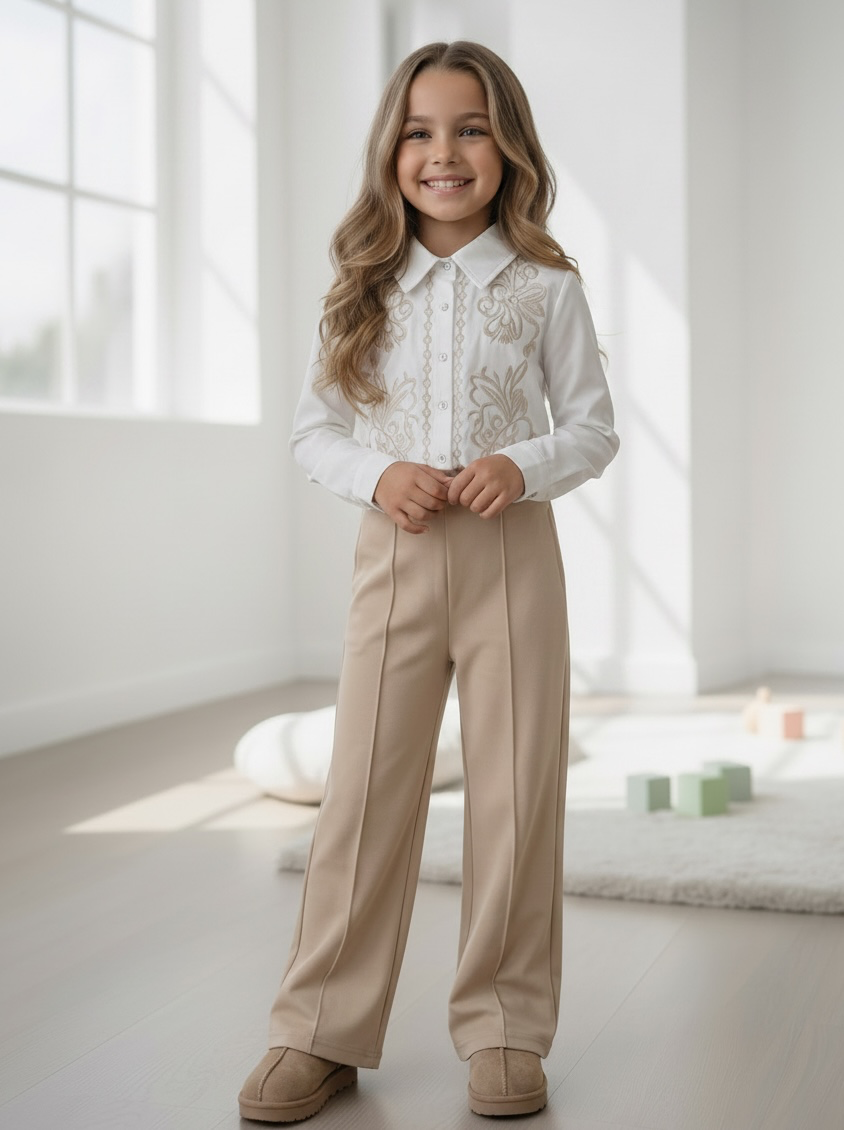 Wide Leg Pantalon – Beige