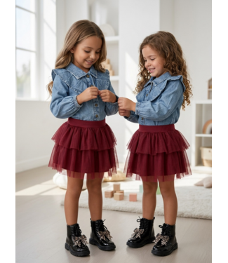 Koko Noko Denim Ruffle Blouse (Verzenddatum 4 sept)