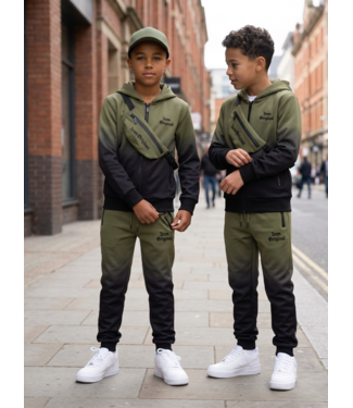 Icon Original Ombre Joggingset (Met Tasje) – Khaki/Zwart