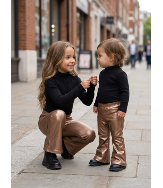 Draakjes en Boefjes Leatherlook Flared Broek - Bronze