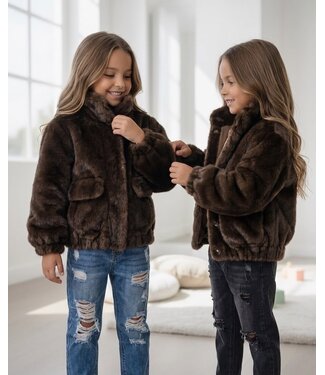 Teddy Fur Jacket – Chocolate (Verzenddatum 20Aug)