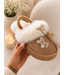 Fluffy Charm Sliders – Camel