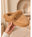 Fluffy Sparkle Sliders – Camel