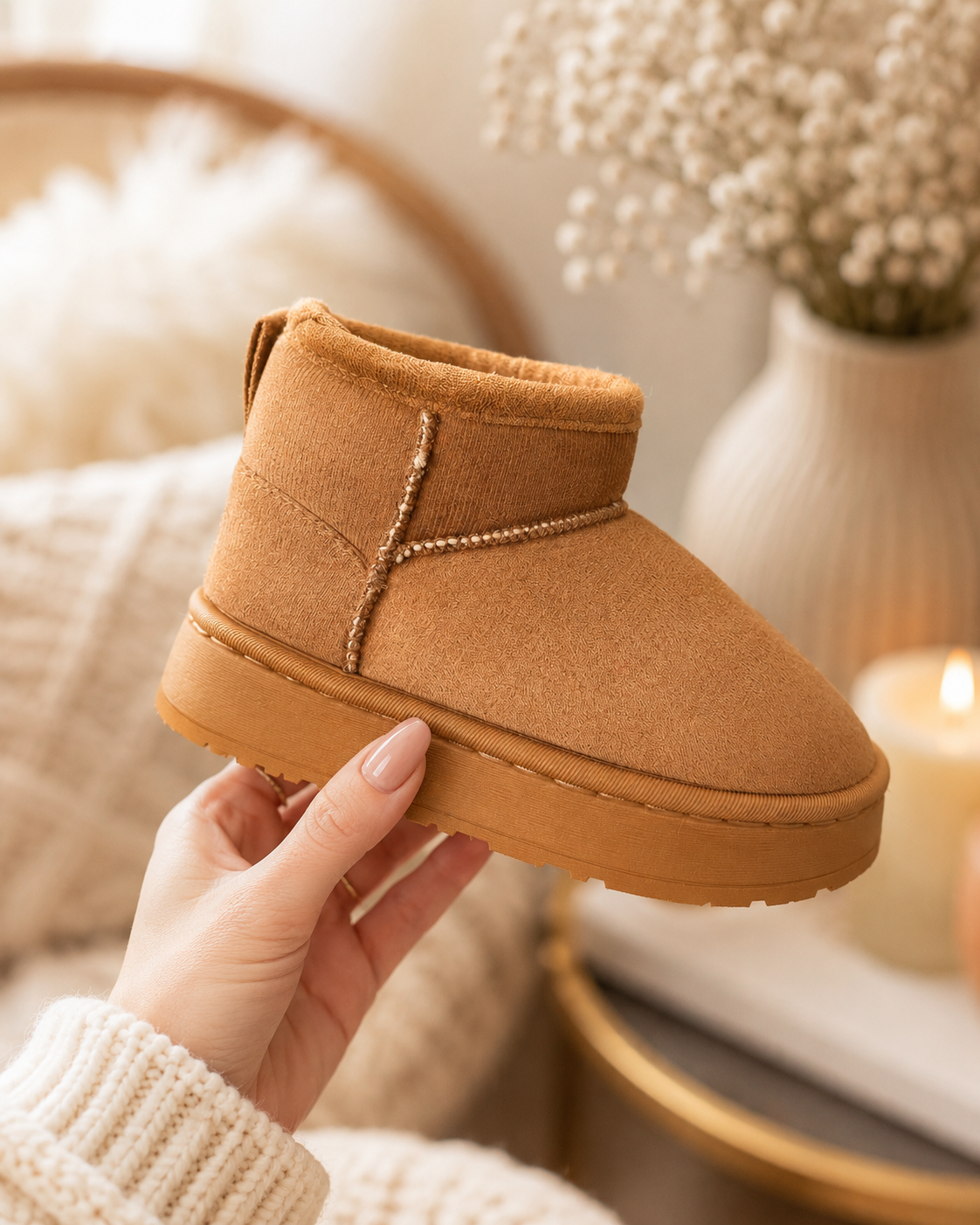 Cozy Winter Boots - Camel