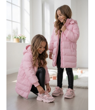 Draakjes en Boefjes Long Puffer Coat – Roze (Verzenddatum 20 aug)