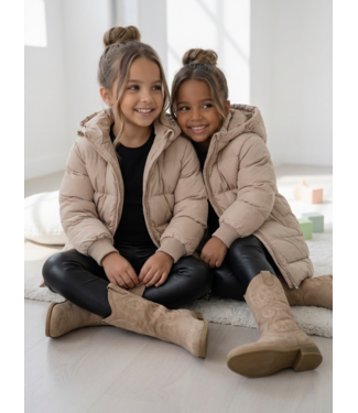 Draakjes en Boefjes Long Puffer Coat – Beige