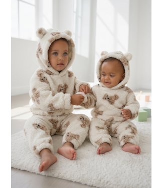 Teddy Bear Fleece Set – Beige (Unisex)