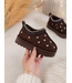 Furry Hartjes sliders - Marron