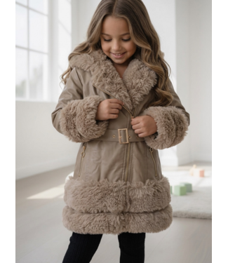 Fur Detail Winterjas – Taupe
