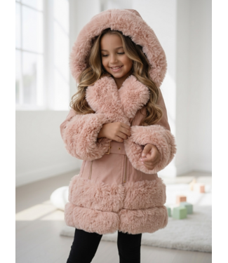 Fur Detail Winterjas – Roze (Verzenddatum 24 aug)