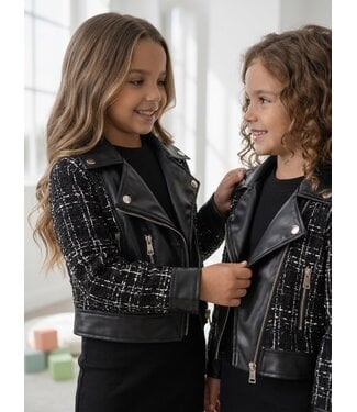 Tweed Biker Jacket – Black (Verzenddatum 24 Aug)
