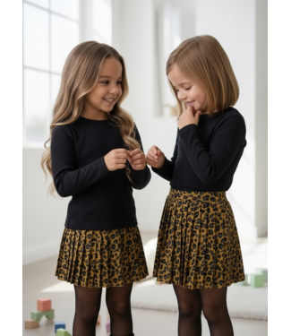 Leopard Pleated Skirt – Camel