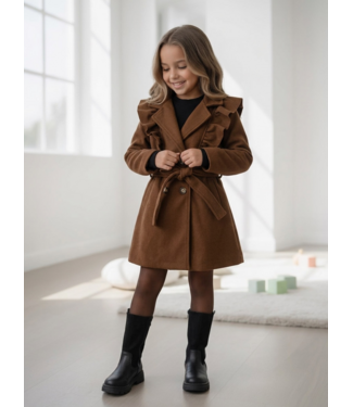 Ruffle Trenchcoat - Marron