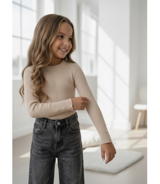 Button Detail Sweater – Beige (Verzenddatum 27 aug)