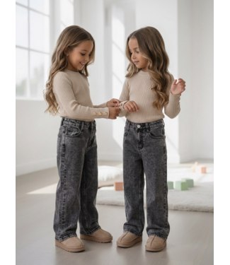 Washed Wide Leg Jeans – Grijs  (Verzenddatum 3 sept)
