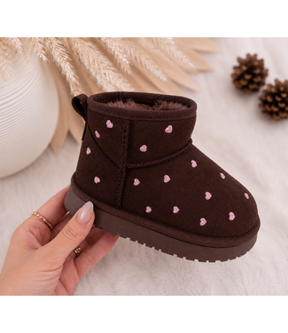 Heart Furry Boots - Marron (Verzenddatum 27 aug)