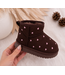 Heart Furry Boots - Marron