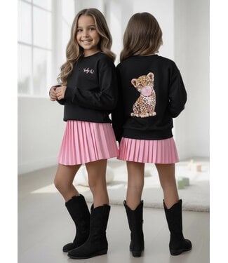Baby Leo Pleated Set – Zwart/Roze (Verzenddatum 27 aug)