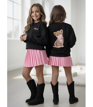 Baby Leo Pleated Set – Zwart/Roze