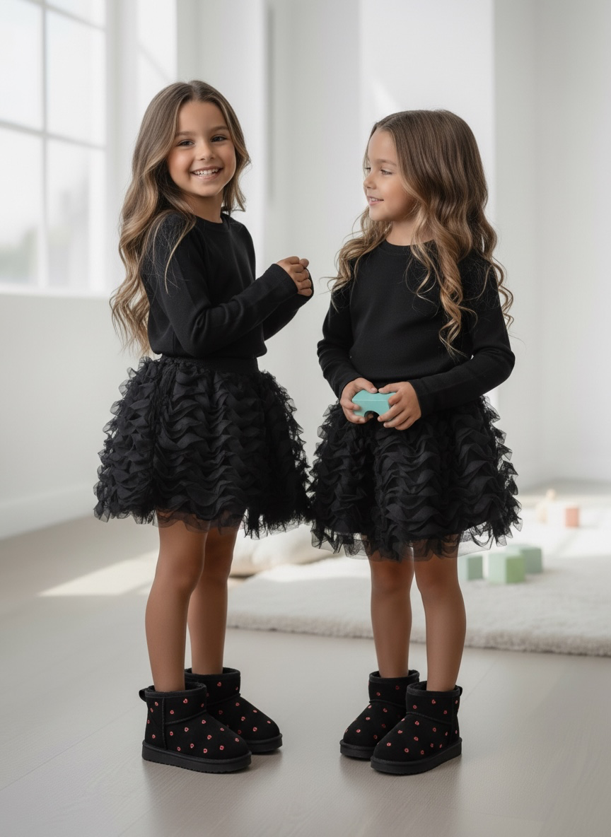 Twirl Ruffle Set – Zwart (verzenddatum 27 aug)