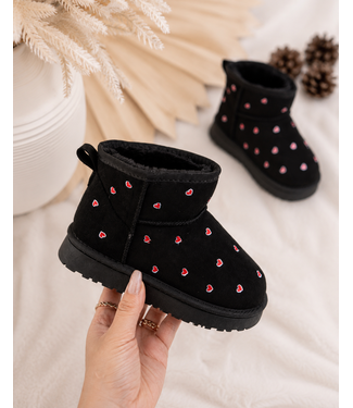 Heart Furry Boots - Zwart (Verzenddatum 27 aug)