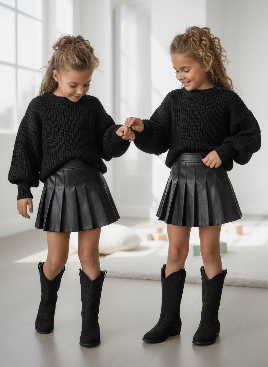 Chunky Knit Sweater – Zwart