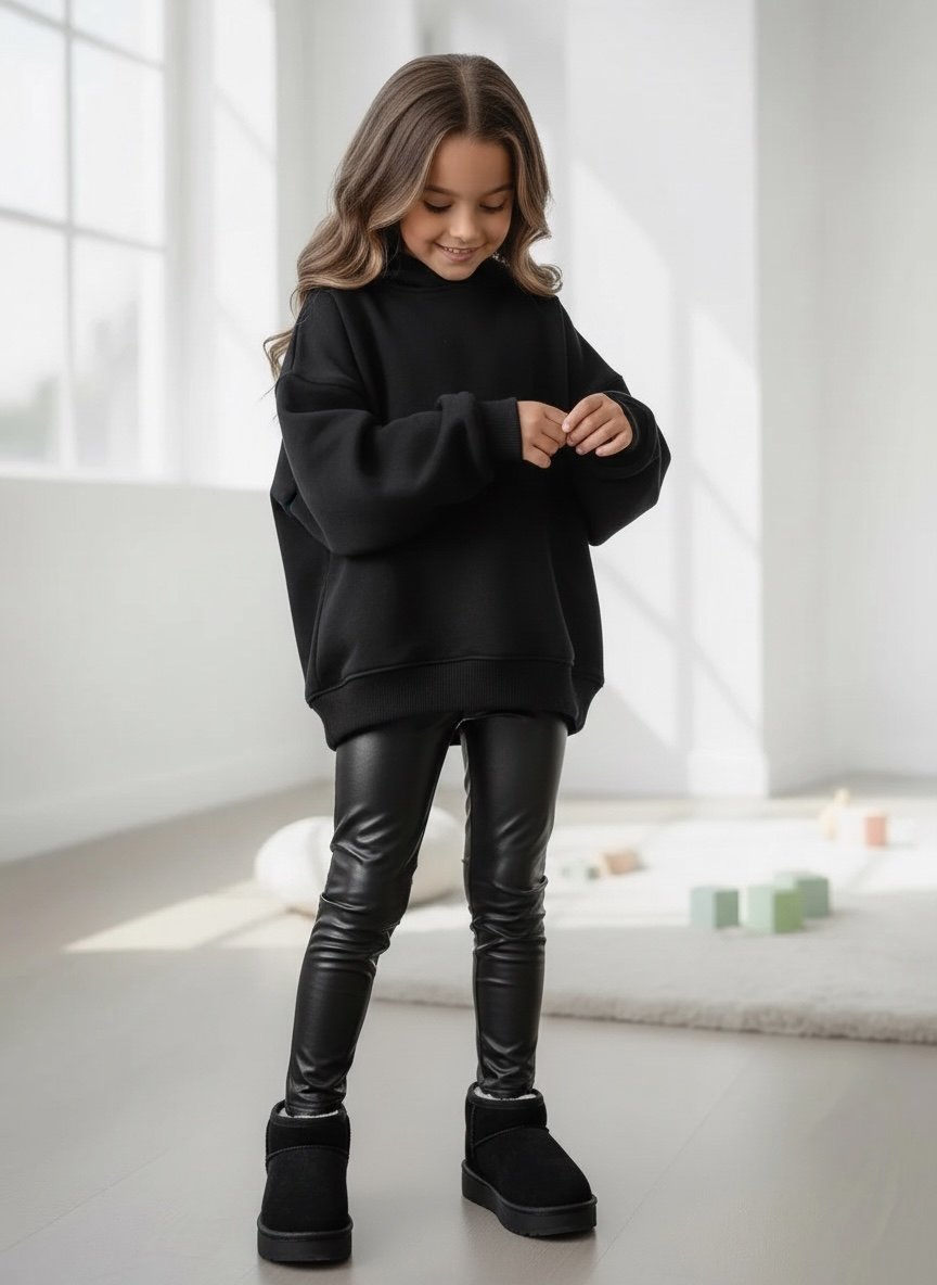 Leatherlook Legging - Zwart