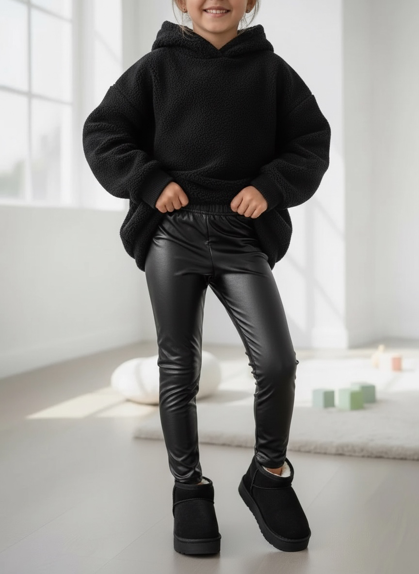 Leatherlook Legging - Zwart