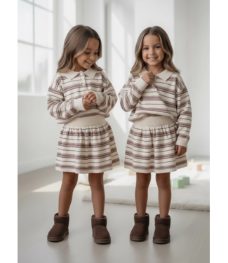 Cocoa Stripe Set – Beige/Camel
