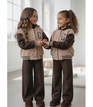 Teddy College Jacket – Taupe (Verzenddatum 31 aug)