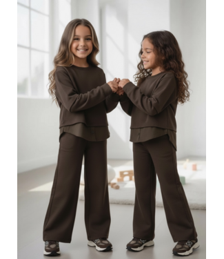 Layered Wide Leg Set – Marron