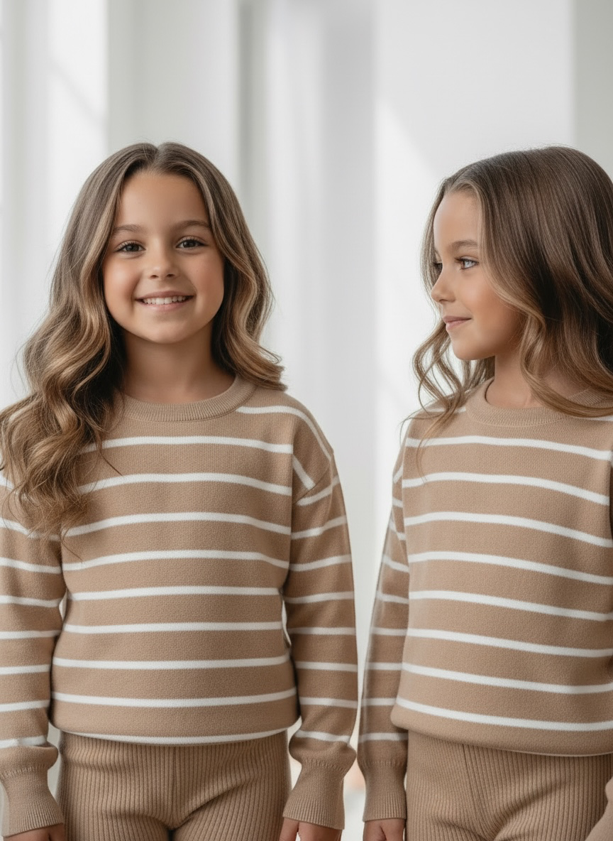 Soft Stripe Sweater – Camel