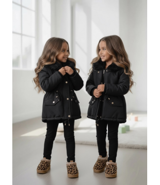 Winter Parka met Faux Fur - Zwart