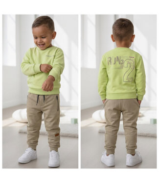 Koko Noko Always Run Jogging Set – Lime/Beige