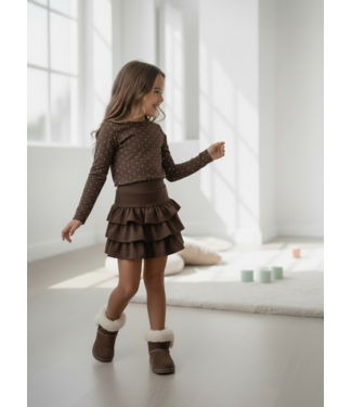 Sparkle Ruffle Skirt Set - Marron