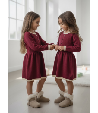 Sweetheart Knit Dress – Bordeaux