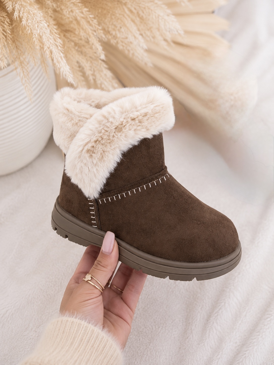 Fluffy Mini Boots - Marron (Verzenddatum 3 sept)