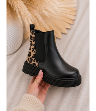 Chunky Chelsea Boots – Black Leopard (verzenddatum 3 sept)