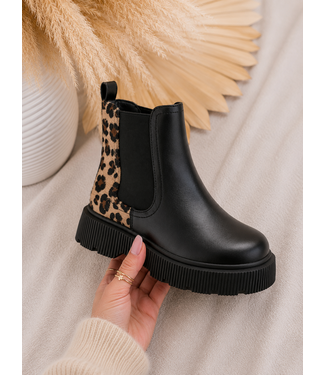 Chunky Chelsea Boots – Black Leopard