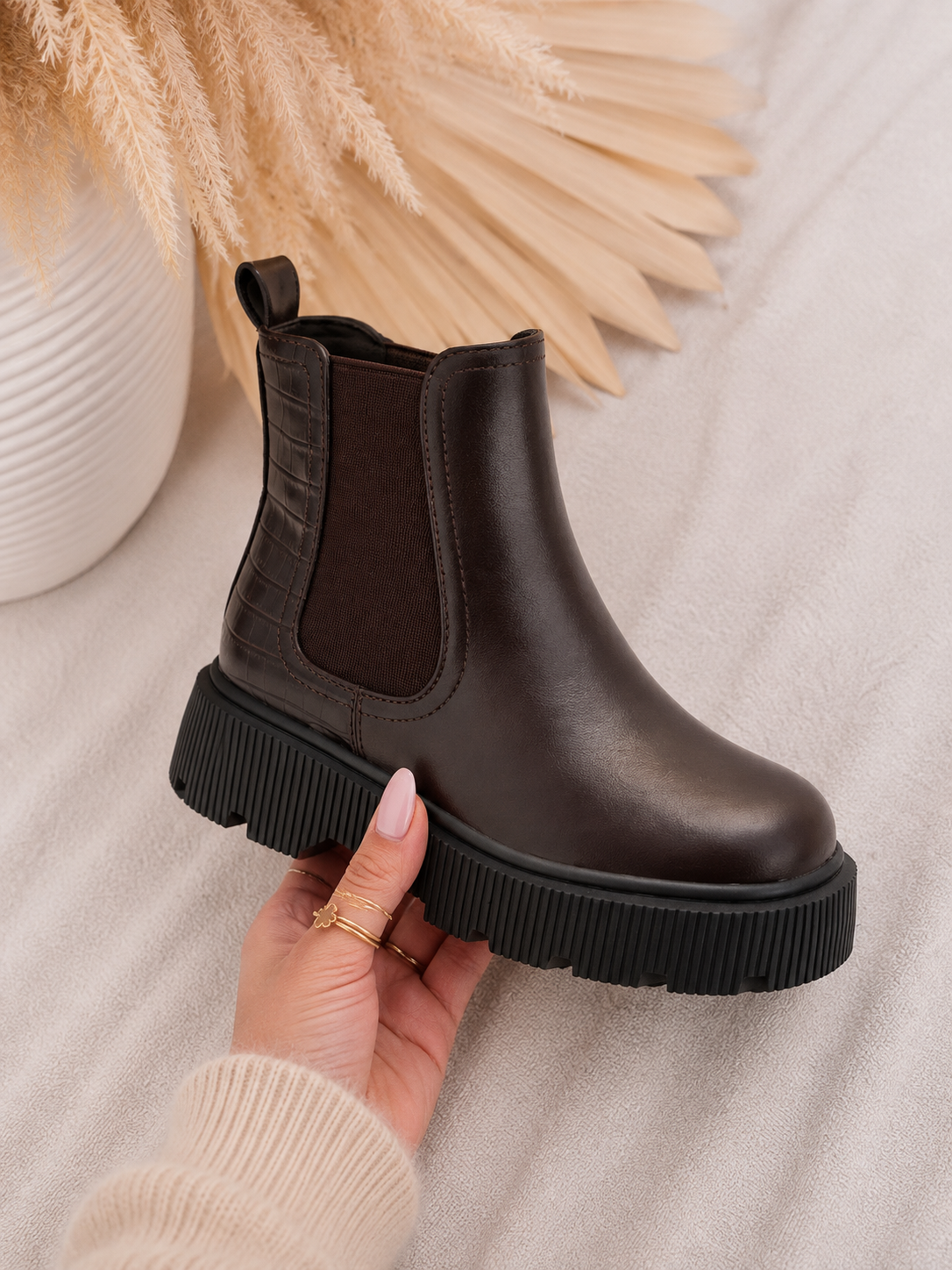 Chunky Chelsea Boots – Marron (verzenddatum 3 sept)