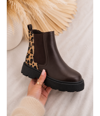 Chunky Chelsea Boots – Marron Leopard (verzenddatum 3 sept)