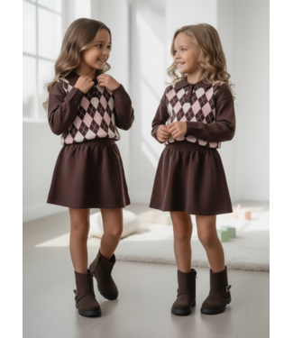 Argyle Polo Set – Marron