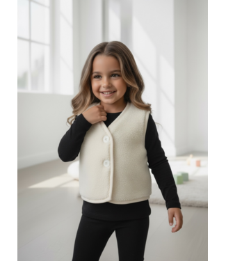 Dirkje  Teddy Gilet – Antique White