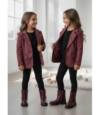 Suede Stud Blazer – Bordeaux