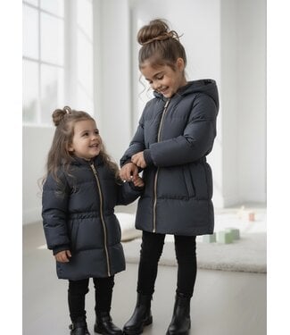 Koko Noko Long Puffer Jacket – Navy