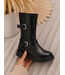 Buckle Biker Boots – Zwart