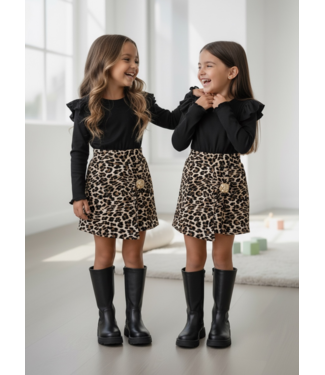 Leopard Sparkle Dress – Zwart (Verzenddatum 11 sep)