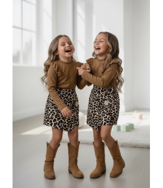 Leopard Sparkle Dress – Camel (Verzenddatum 11 sep)