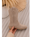 (Verzenddatum 11 sept) High Suede Cowboy Boots – Taupe
